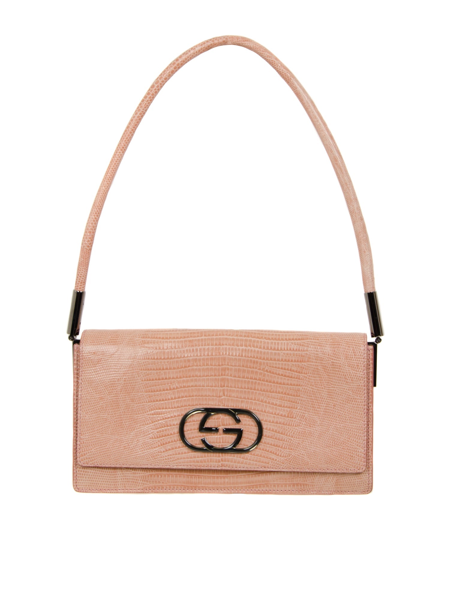 Pale Pink Lizard Shoulder Bag