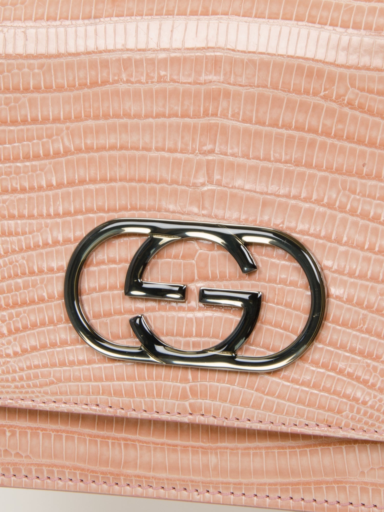 Pale Pink Lizard Shoulder Bag