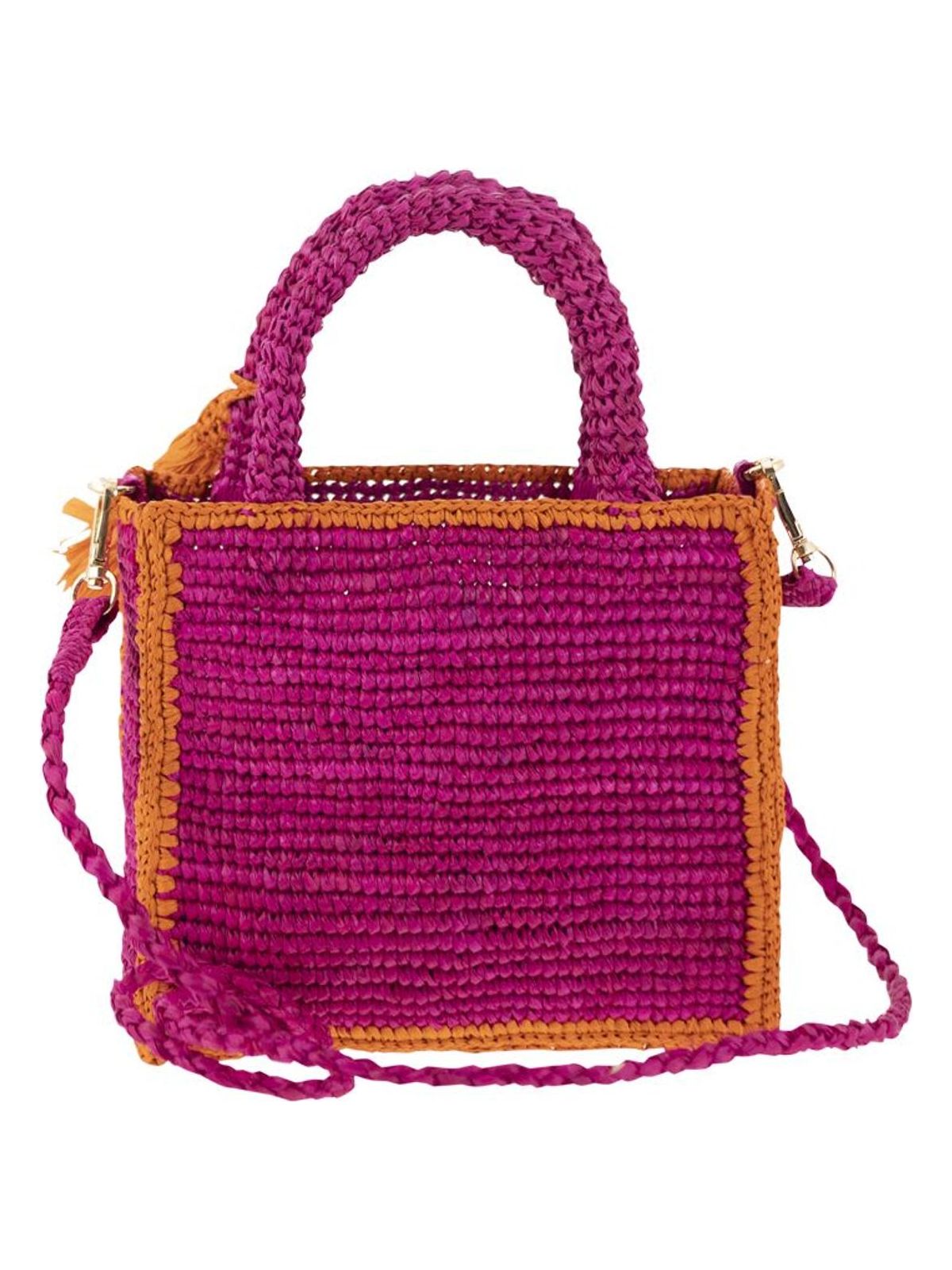 Mini Vanity Stripe Raffia Bag