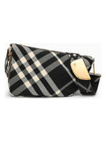 SHIELD MEDIUM MESSENGER BAG BLACK/CALICO COTTON BLEND WITH CHECK PATTERN