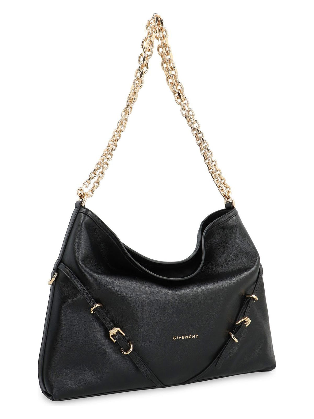 VOYOU CHAIN LEATHER SHOULDER BAG
