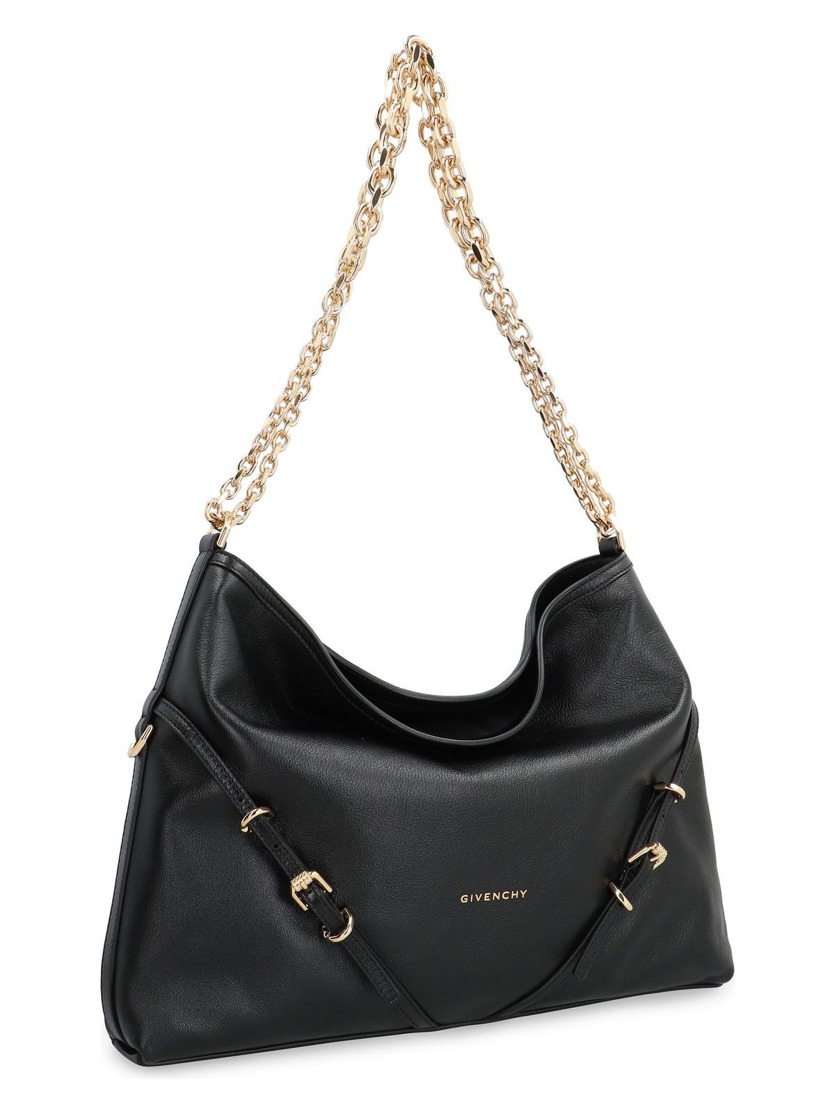 VOYOU CHAIN LEATHER SHOULDER BAG