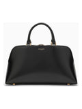 Small Black Shiny Leather Duffle Bag