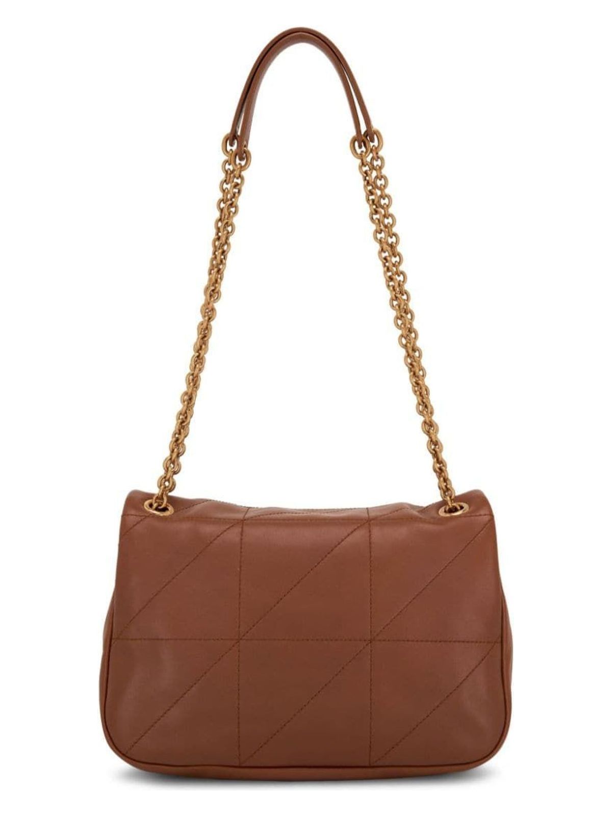 JAMIE S CAMEL QUILTED BAG WITH GOLD LOGO