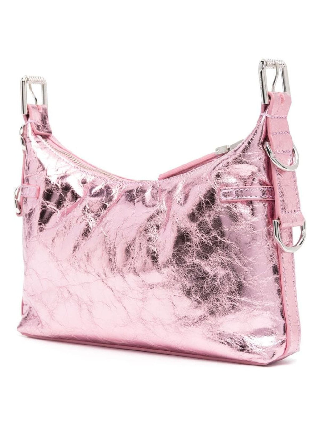 VOYOU MINI LAMINATED LEATHER SHOULDER BAG