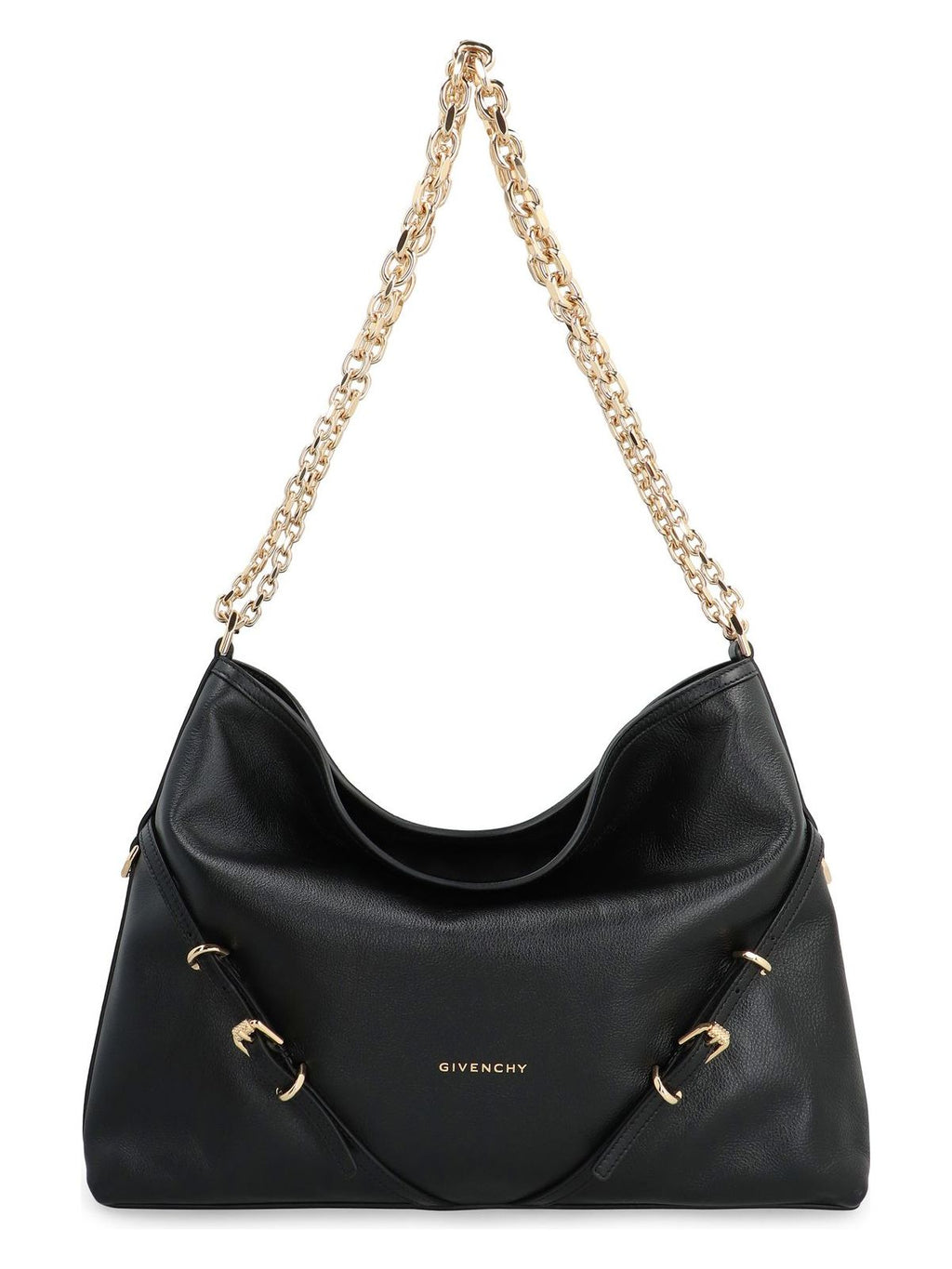 VOYOU CHAIN LEATHER SHOULDER BAG