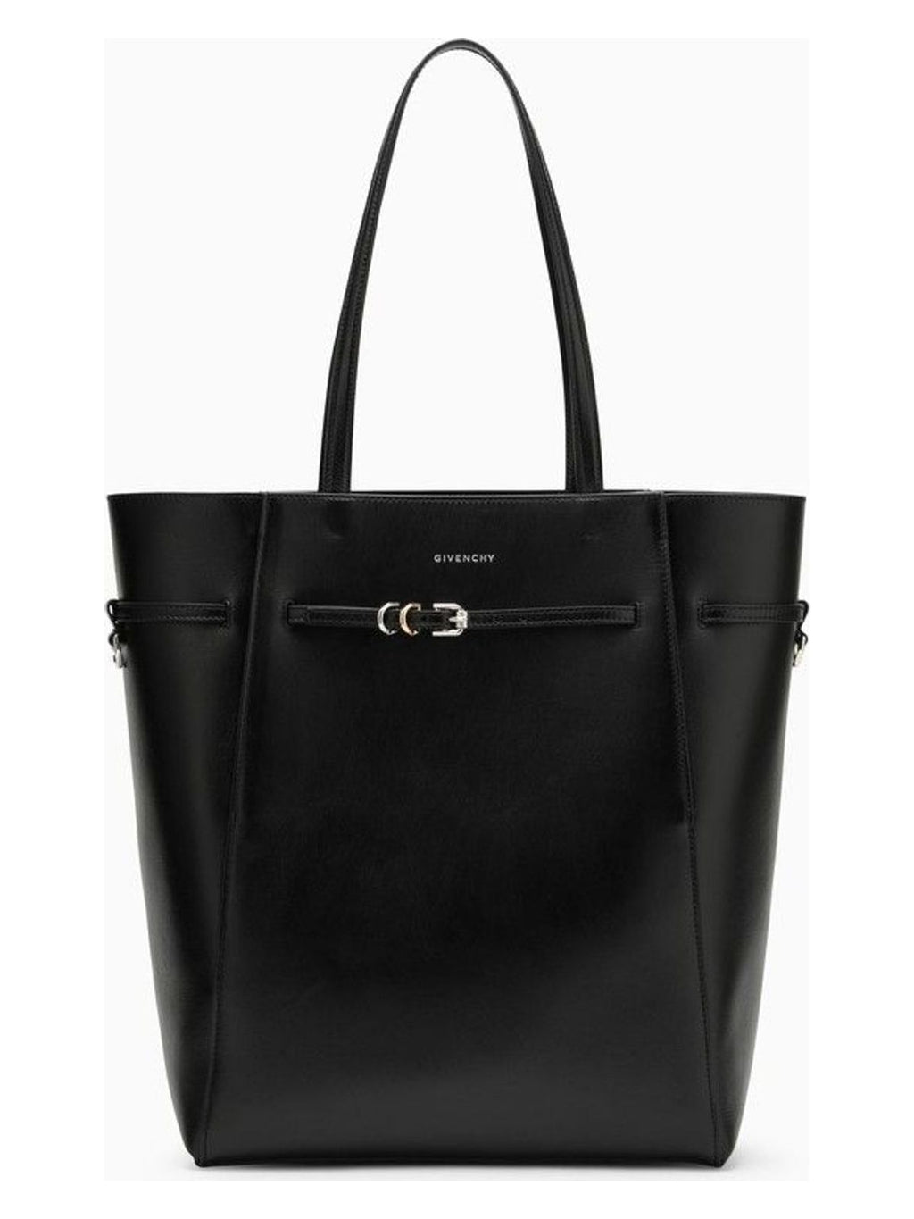 VOYOU MEDIUM LEATHER TOTE BAG BLACK