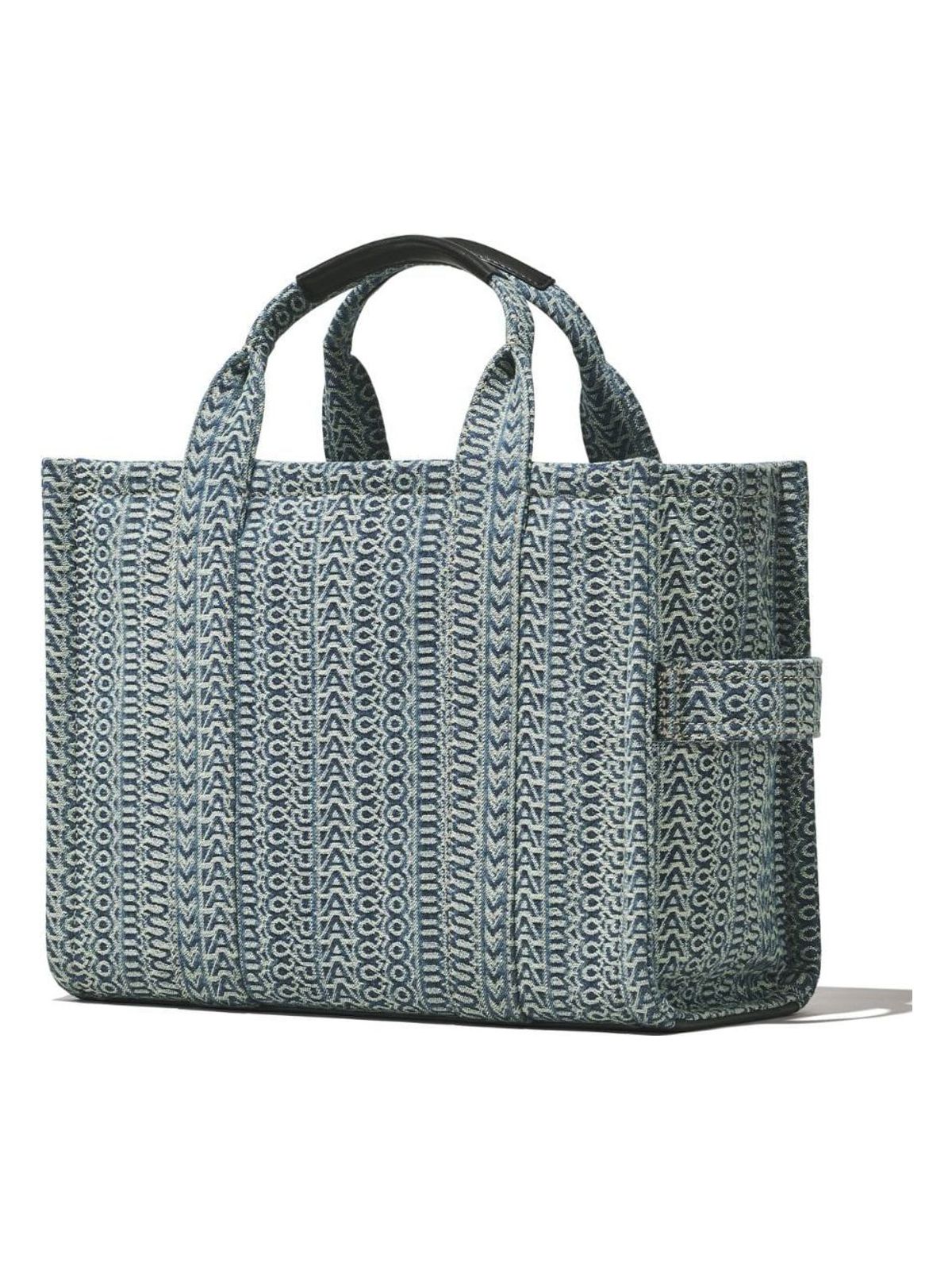 THE WASHED MONOGRAM DENIM MEDIUM TOTE BAG