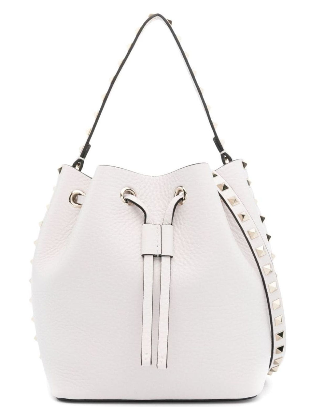 ROCKSTUD LEATHER BUCKET BAG