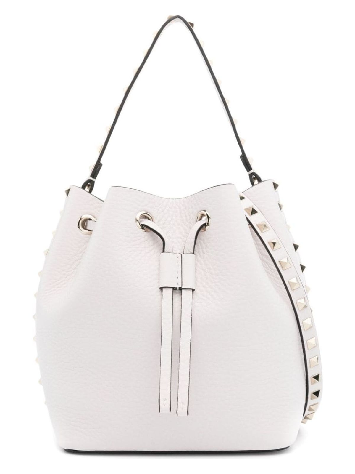 ROCKSTUD LEATHER BUCKET BAG