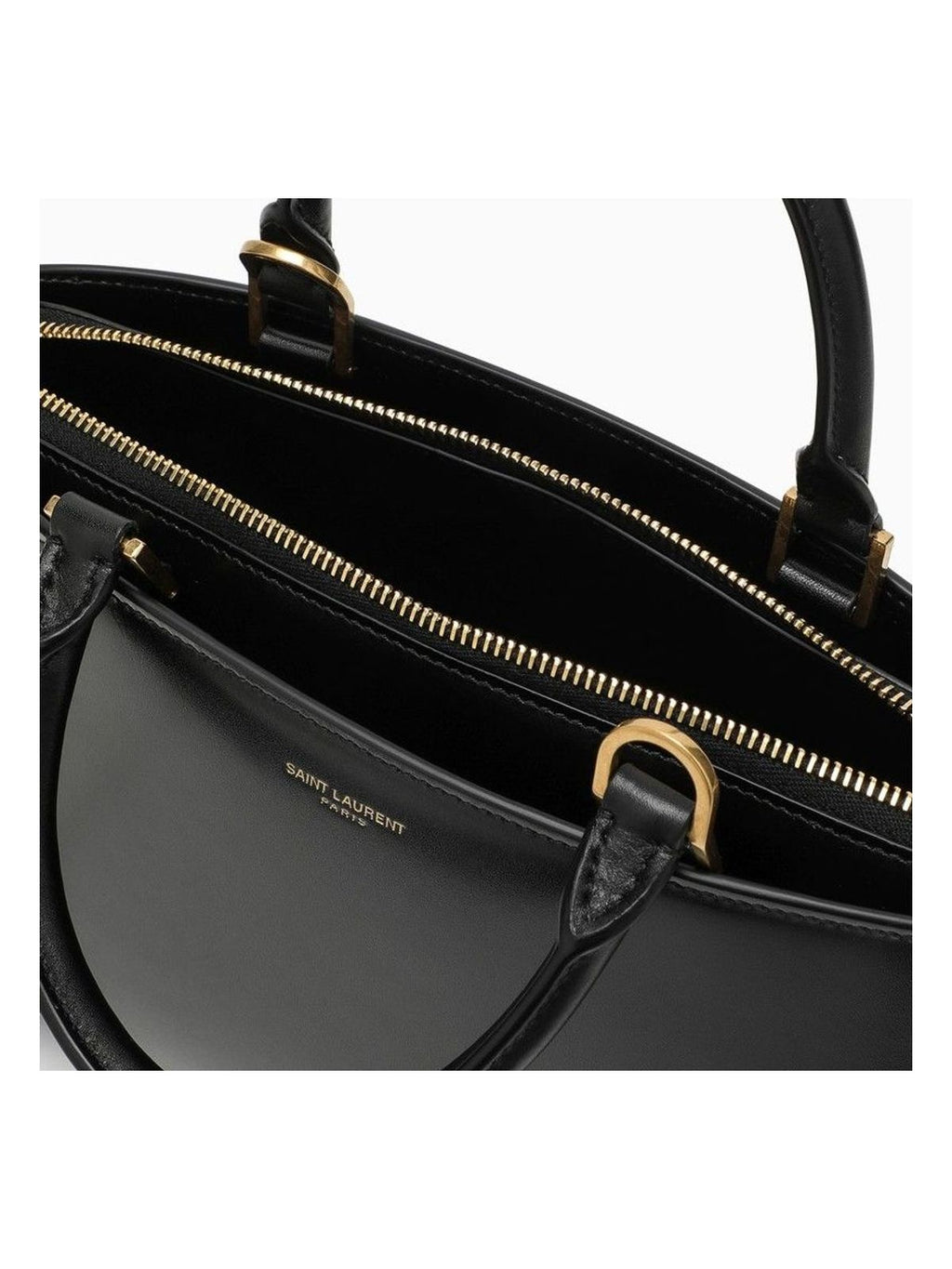 Small Black Shiny Leather Duffle Bag