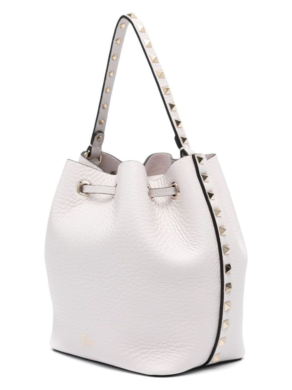 ROCKSTUD LEATHER BUCKET BAG