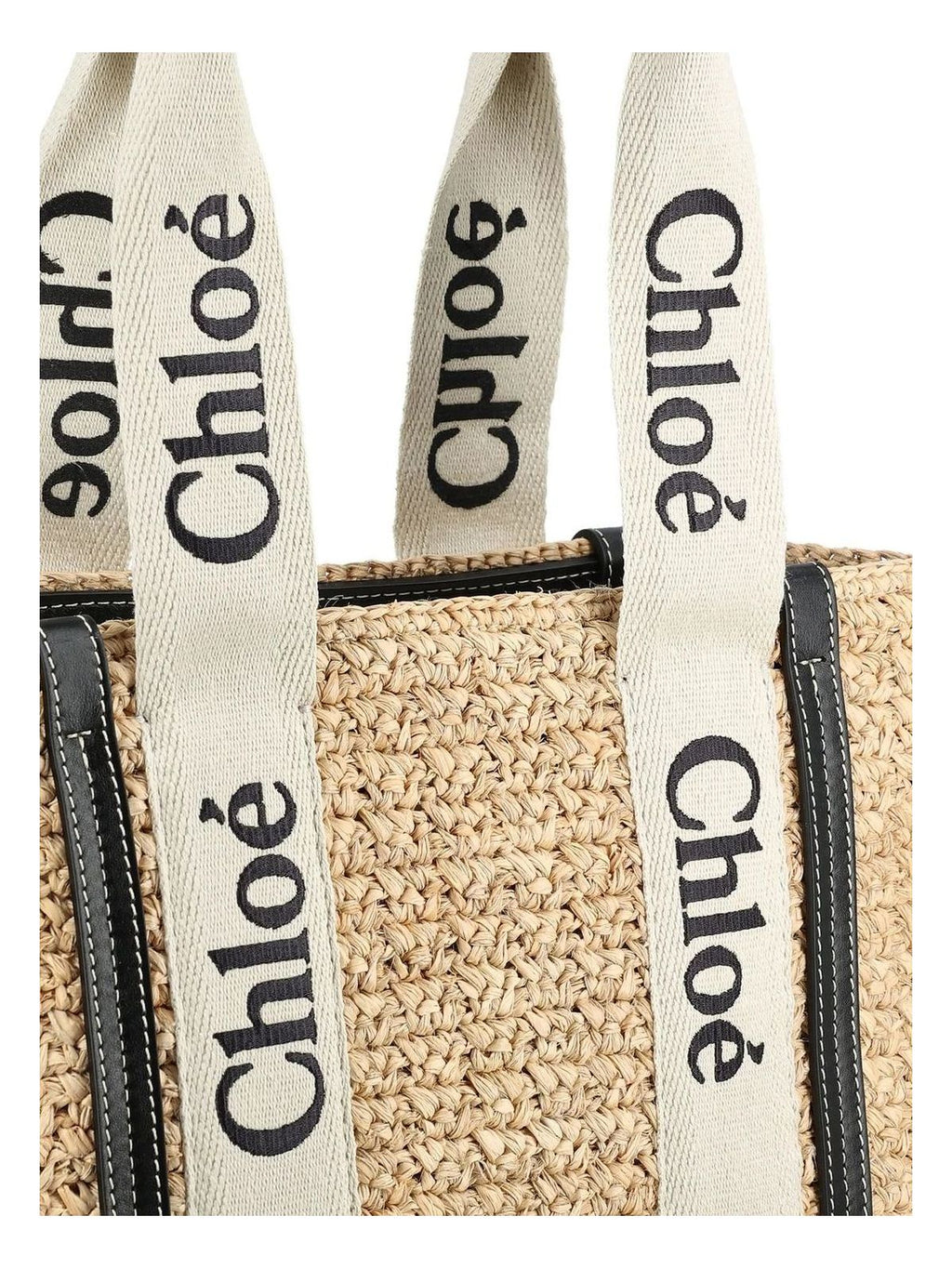 Woody Medium Raffia Tote