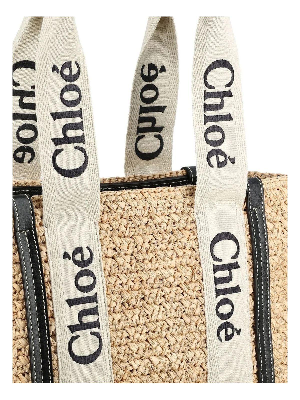 Woody Medium Raffia Tote