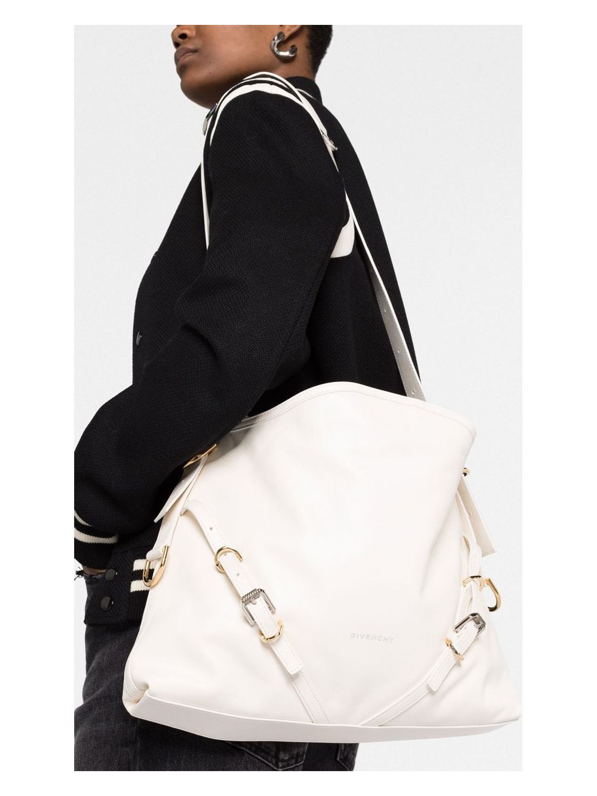 VOYOU MEDIUM LEATHER SHOULDER BAG