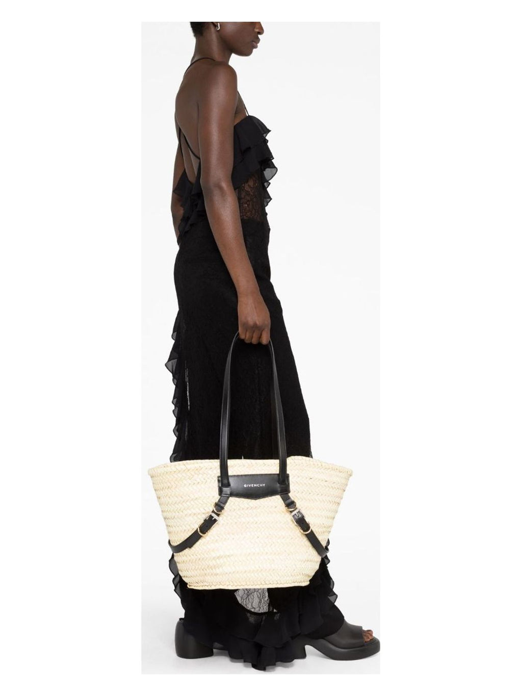 VOYOU MEDIUM RAFIA BASKET BAG