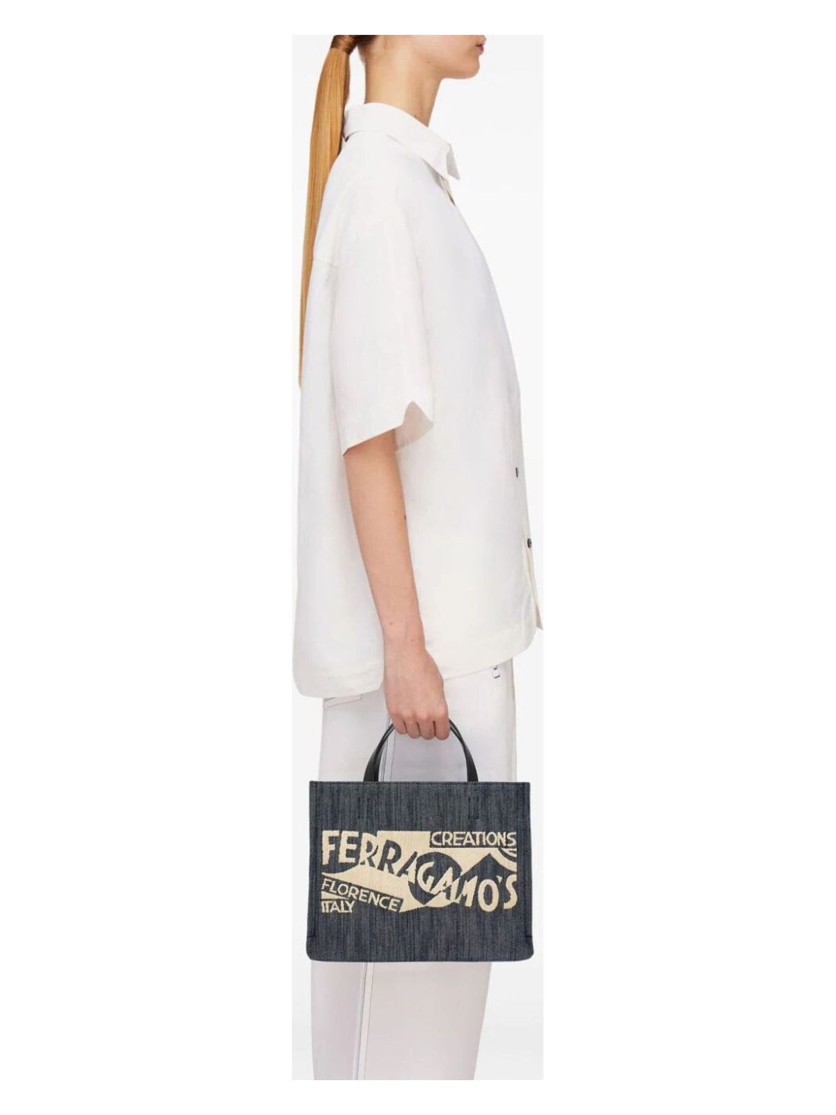 SMALL VENNA TOTE BAG IN DENIM