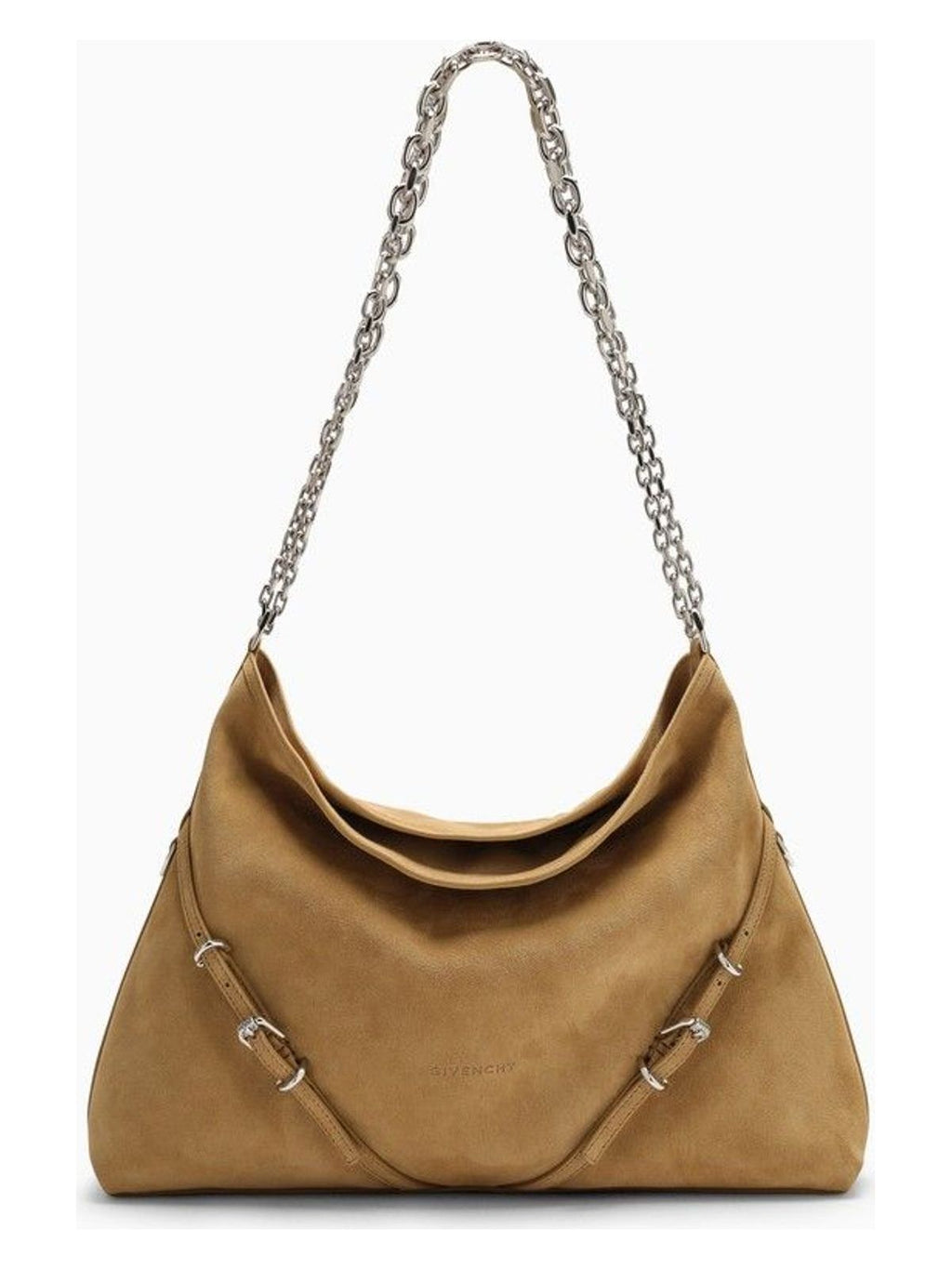 MEDIUM VOYOU CHAIN BAG IN HAZEL SUEDE