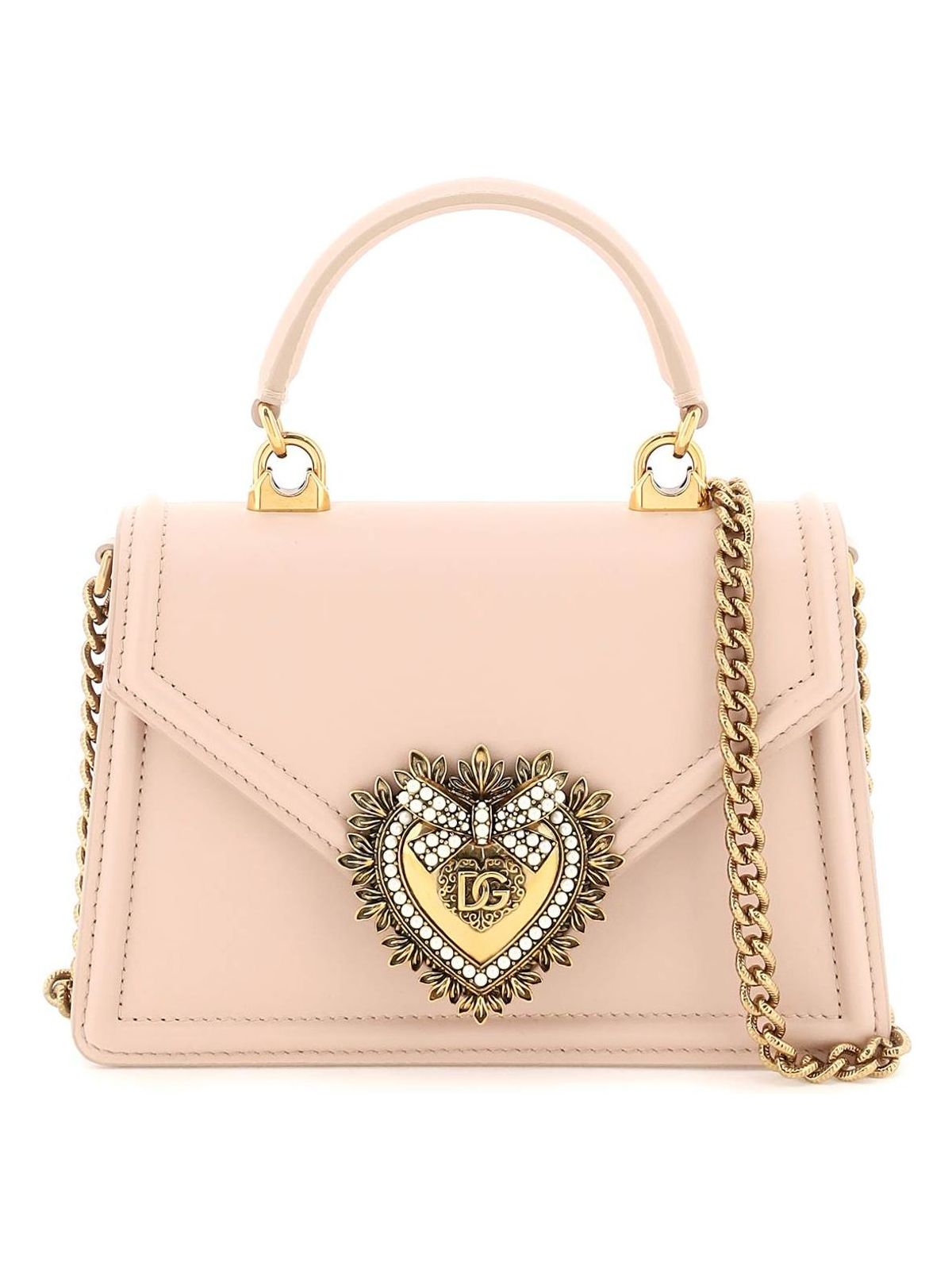 SMALL DEVOTION LEATHER TOP HANDLE BAG