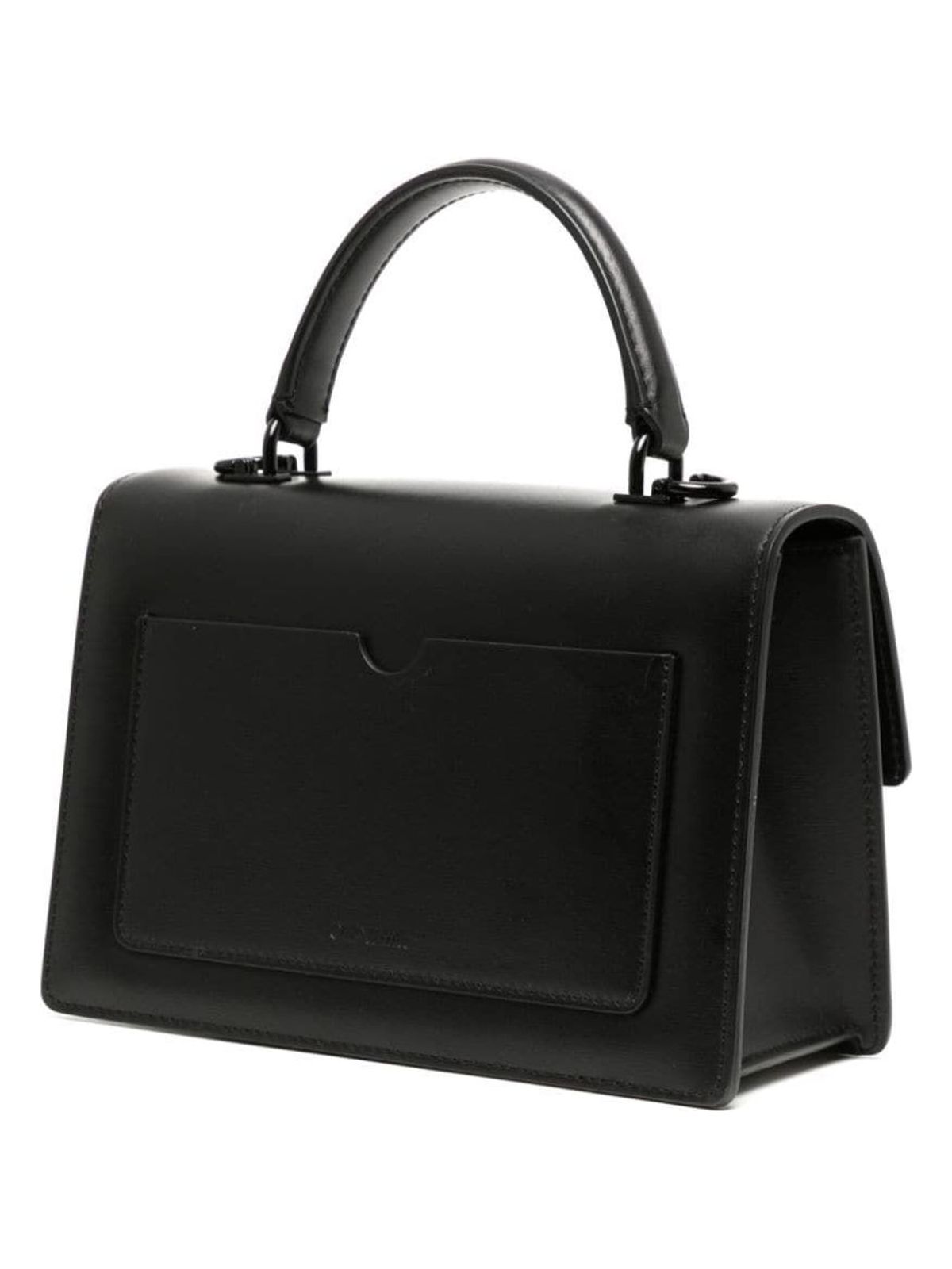 BLACK JITNEY BAG WITH BLACK LOGO CLOSURE