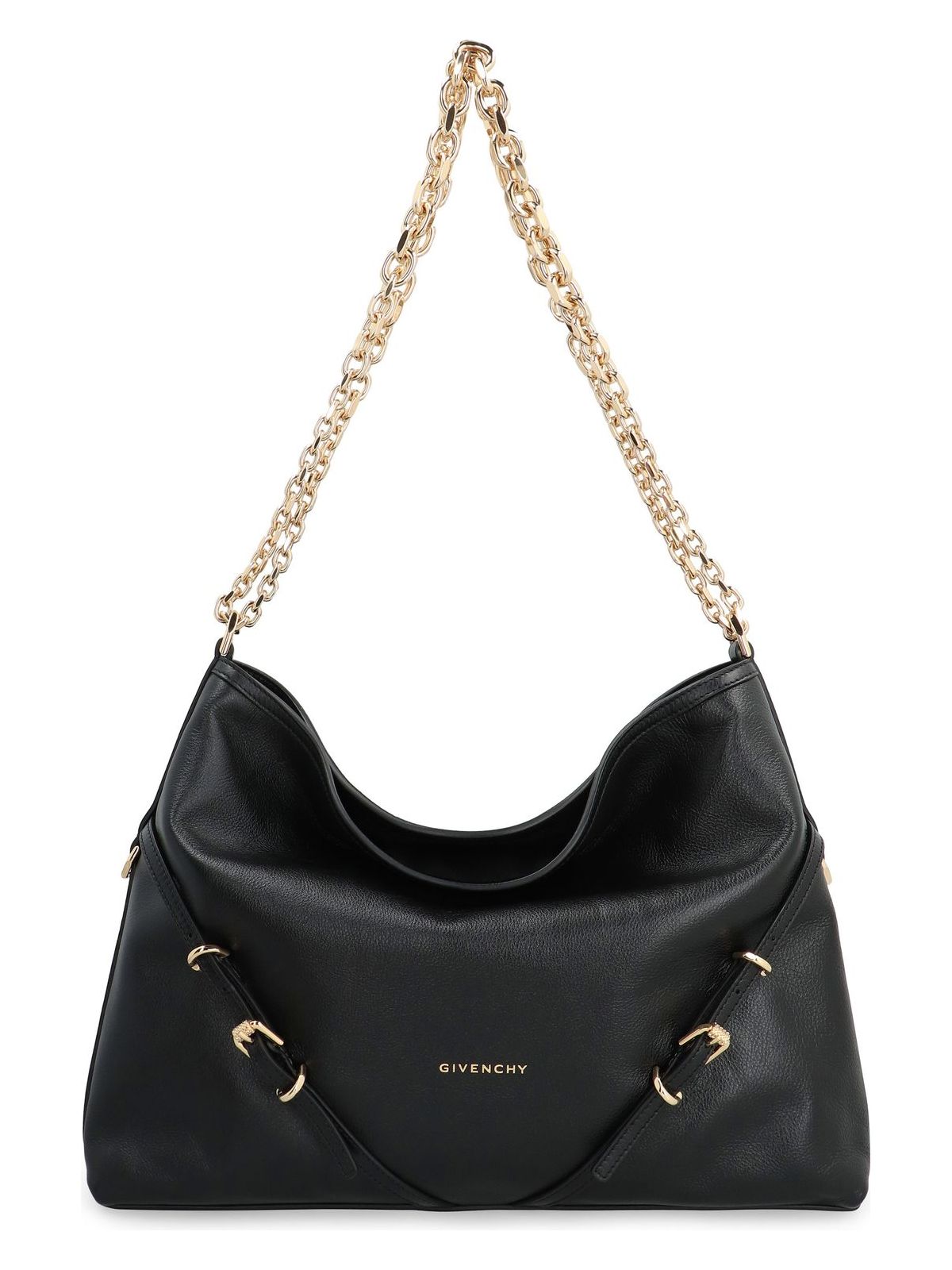 VOYOU CHAIN LEATHER SHOULDER BAG