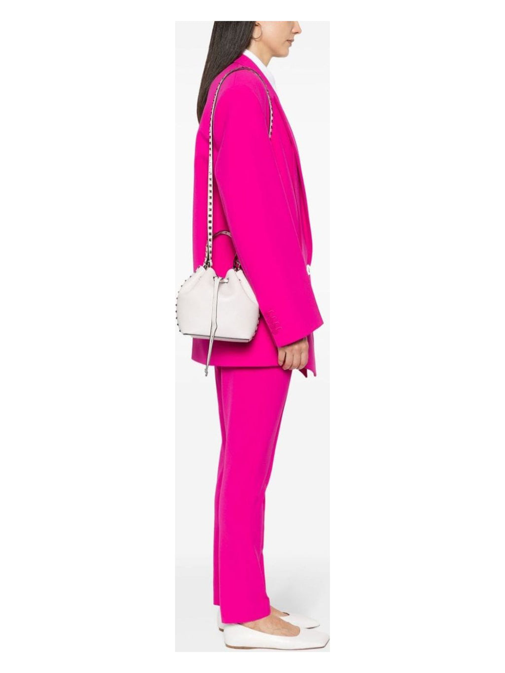 ROCKSTUD LEATHER BUCKET BAG