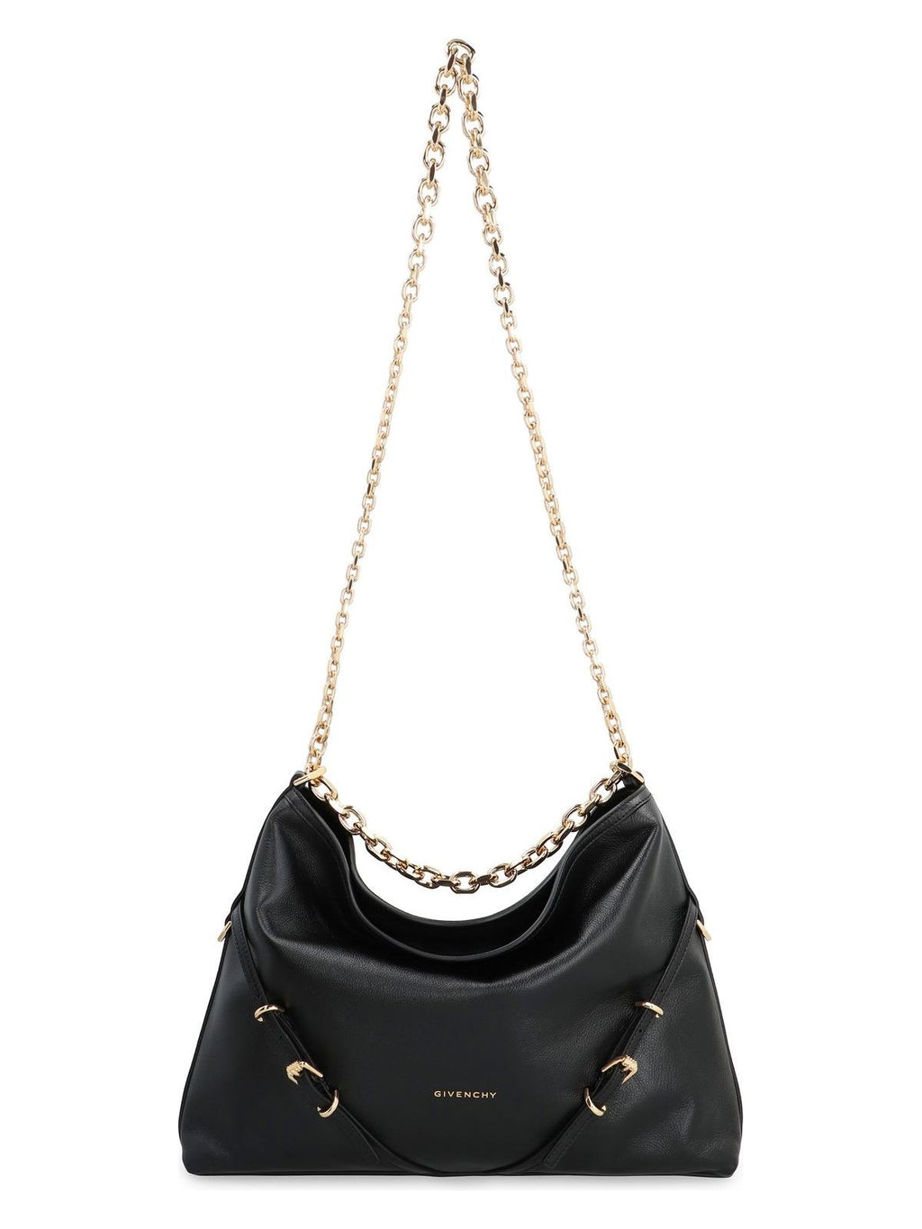 VOYOU CHAIN LEATHER SHOULDER BAG