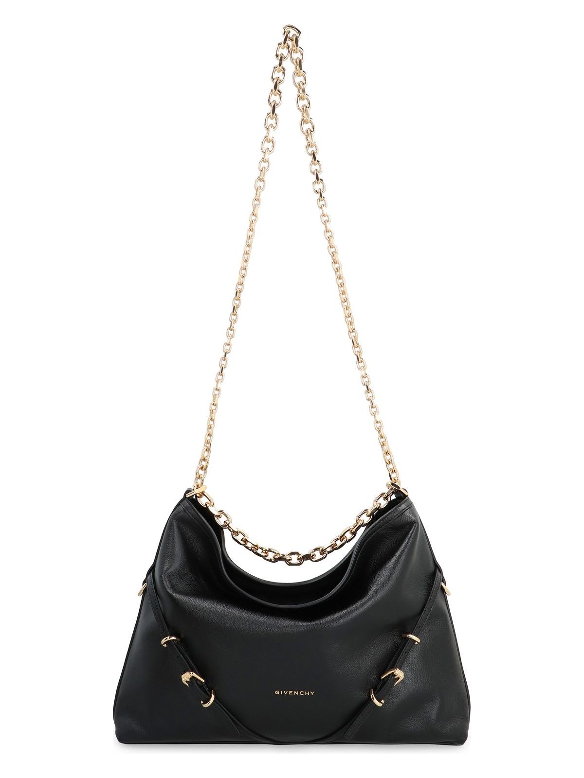 VOYOU CHAIN LEATHER SHOULDER BAG