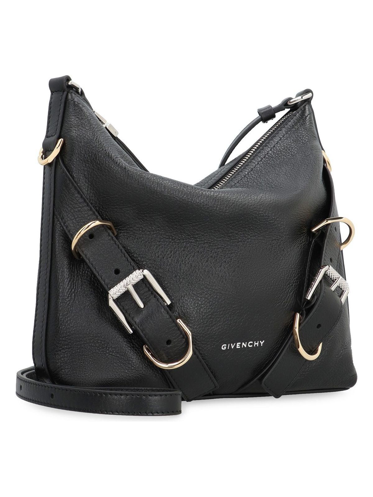 VOYOU CROSSBODY BLACK LEATHER BAG
