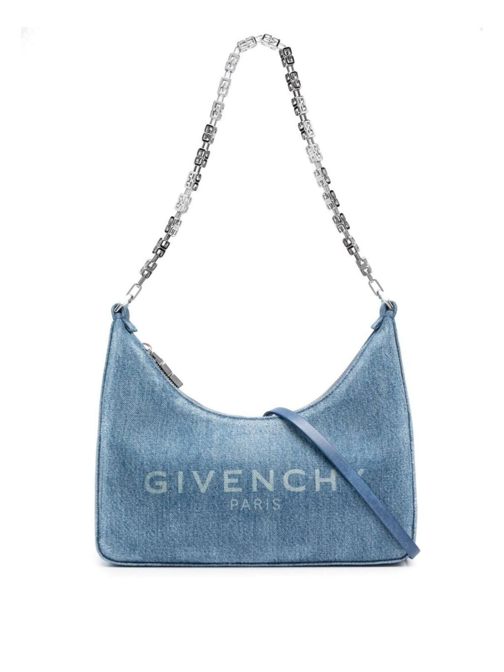 MOON CUT OUT SMALL DENIM SHOULDER BAG