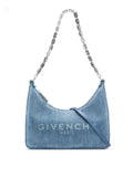 MOON CUT OUT SMALL DENIM SHOULDER BAG