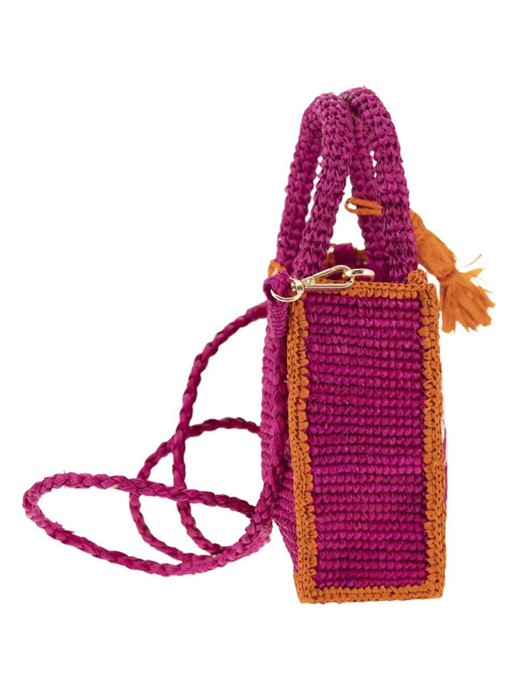 Mini Vanity Stripe Raffia Bag