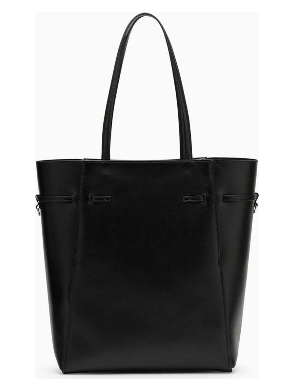 VOYOU MEDIUM LEATHER TOTE BAG BLACK