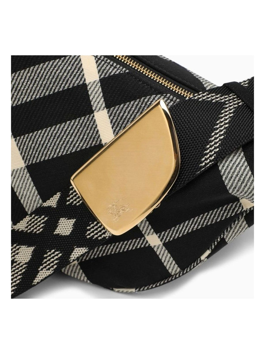SHIELD MEDIUM MESSENGER BAG BLACK/CALICO COTTON BLEND WITH CHECK PATTERN