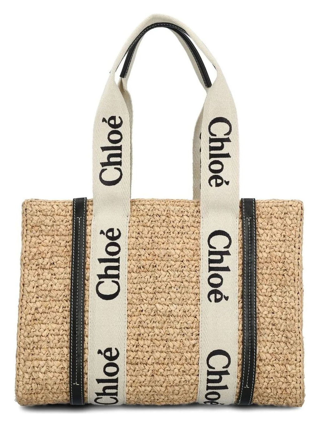 Woody Medium Raffia Tote