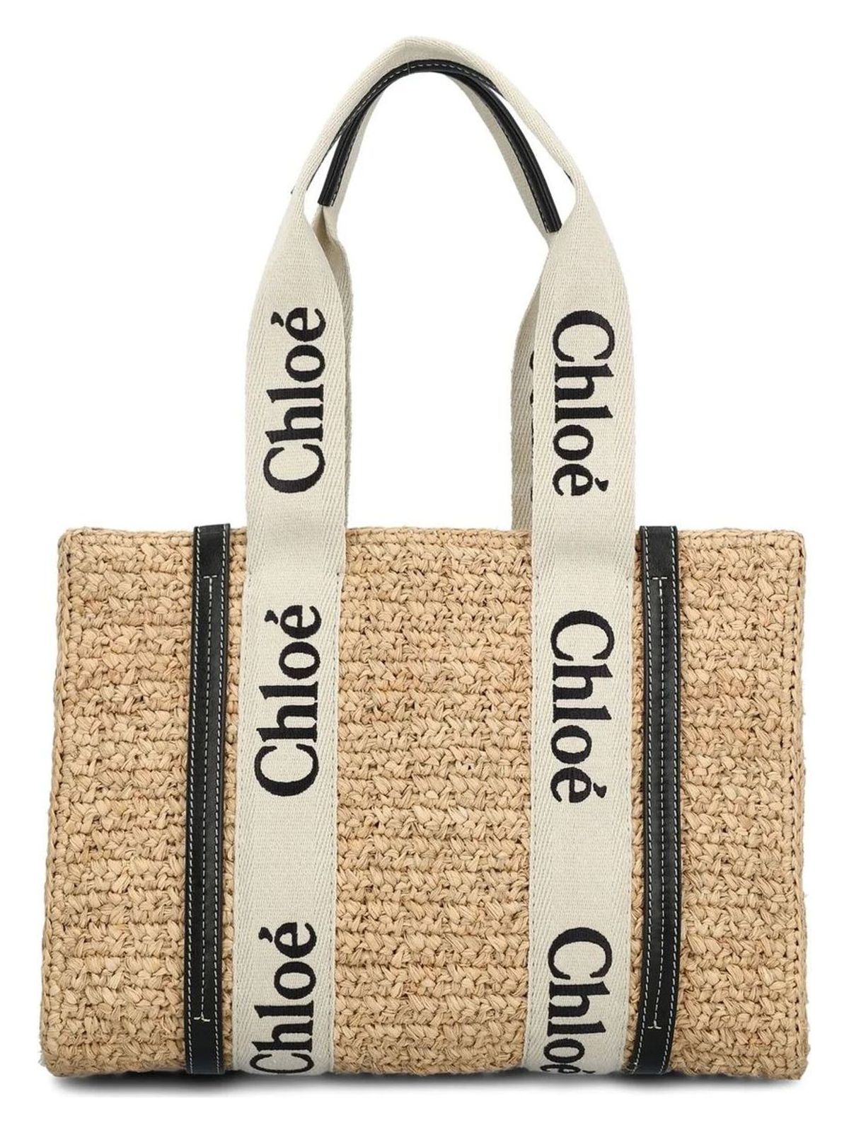 Woody Medium Raffia Tote