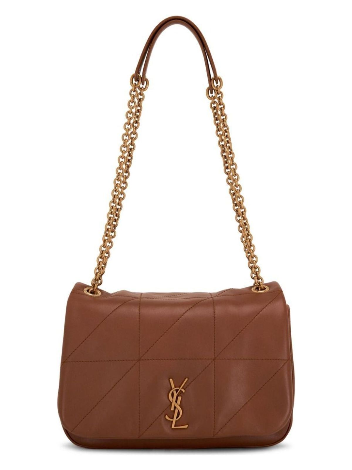 JAMIE S CAMEL QUILTED BAG WITH GOLD LOGO