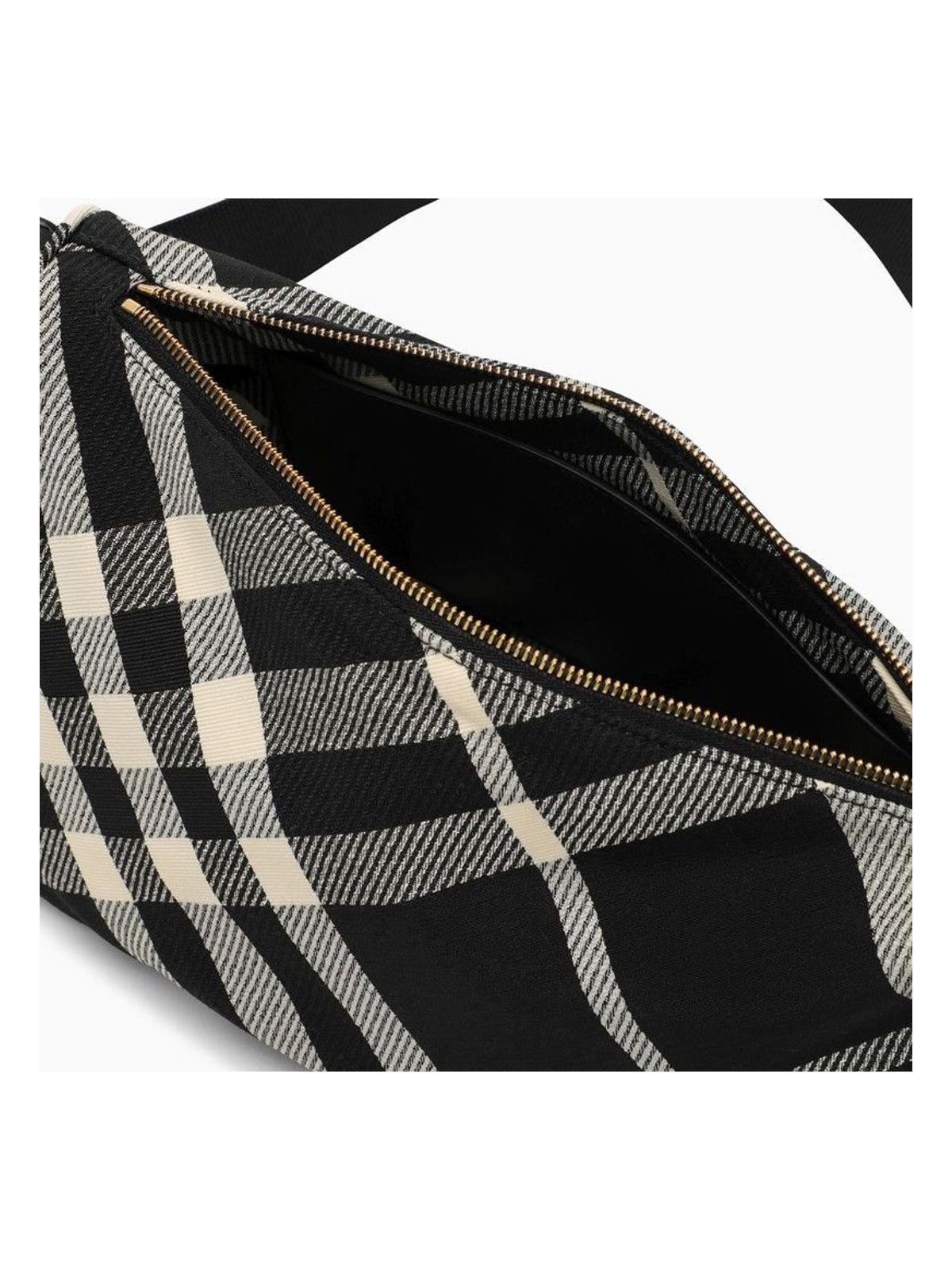 SHIELD MEDIUM MESSENGER BAG BLACK/CALICO COTTON BLEND WITH CHECK PATTERN