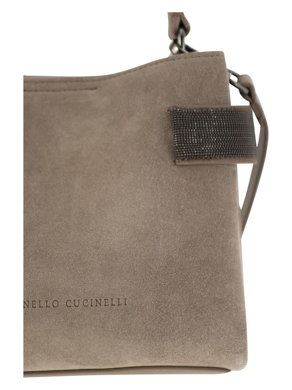 SUEDE BAG WITH PRECIOUS BANDS