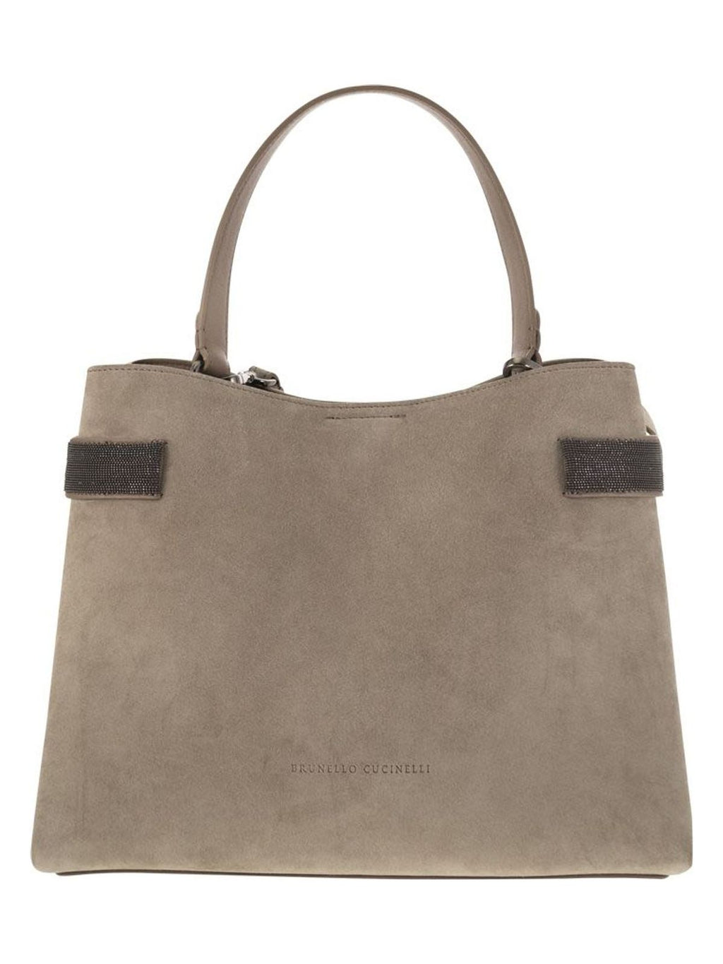 SUEDE BAG WITH PRECIOUS BANDS