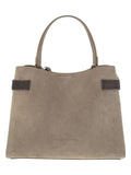 SUEDE BAG WITH PRECIOUS BANDS
