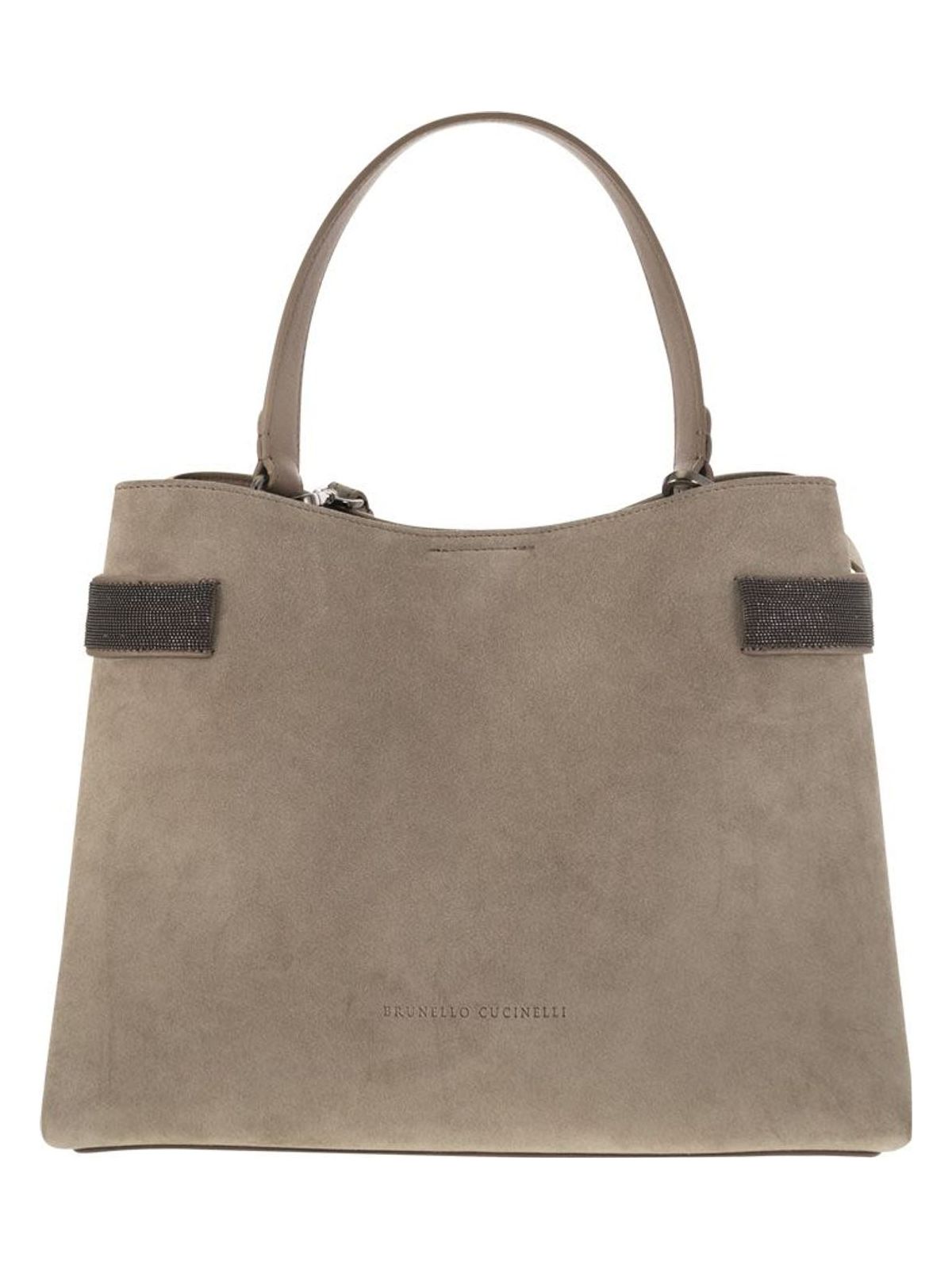 SUEDE BAG WITH PRECIOUS BANDS