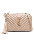 LOU CAMERA BAG IN QUILTED SUEDE WITH STUDS