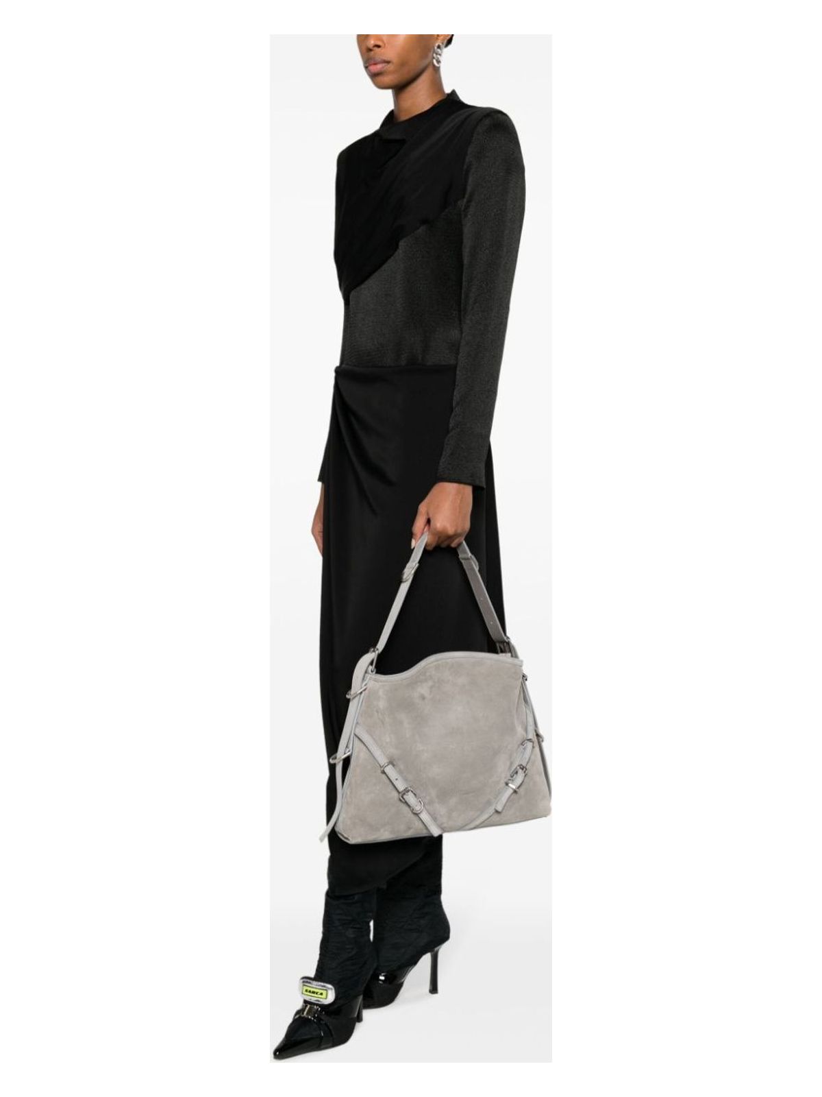 VOYOU MEDIUM SUEDE LEATHER SHOULDER BAG