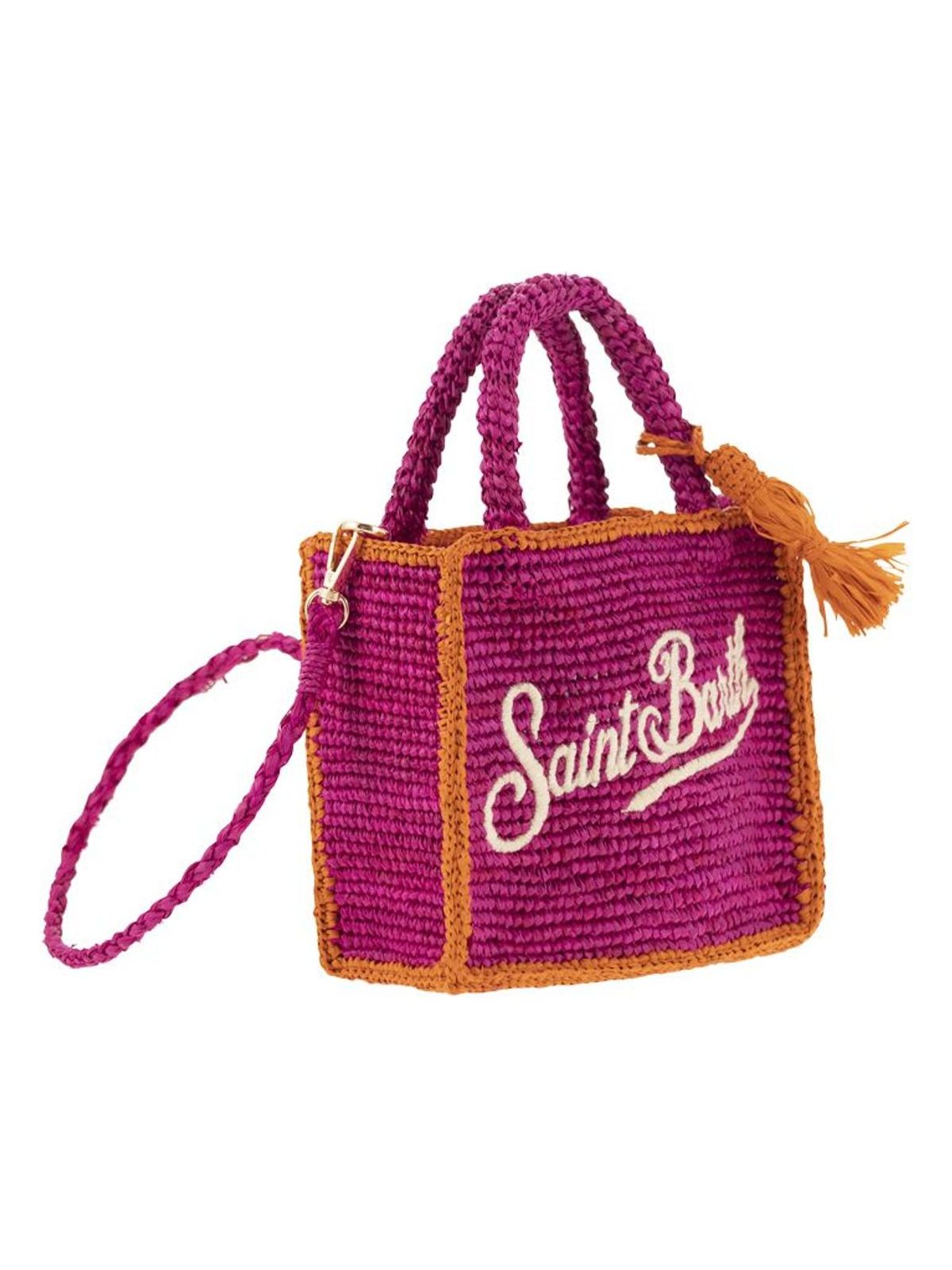 Mini Vanity Stripe Raffia Bag