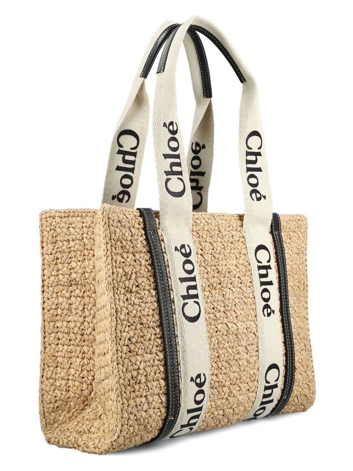 Woody Medium Raffia Tote