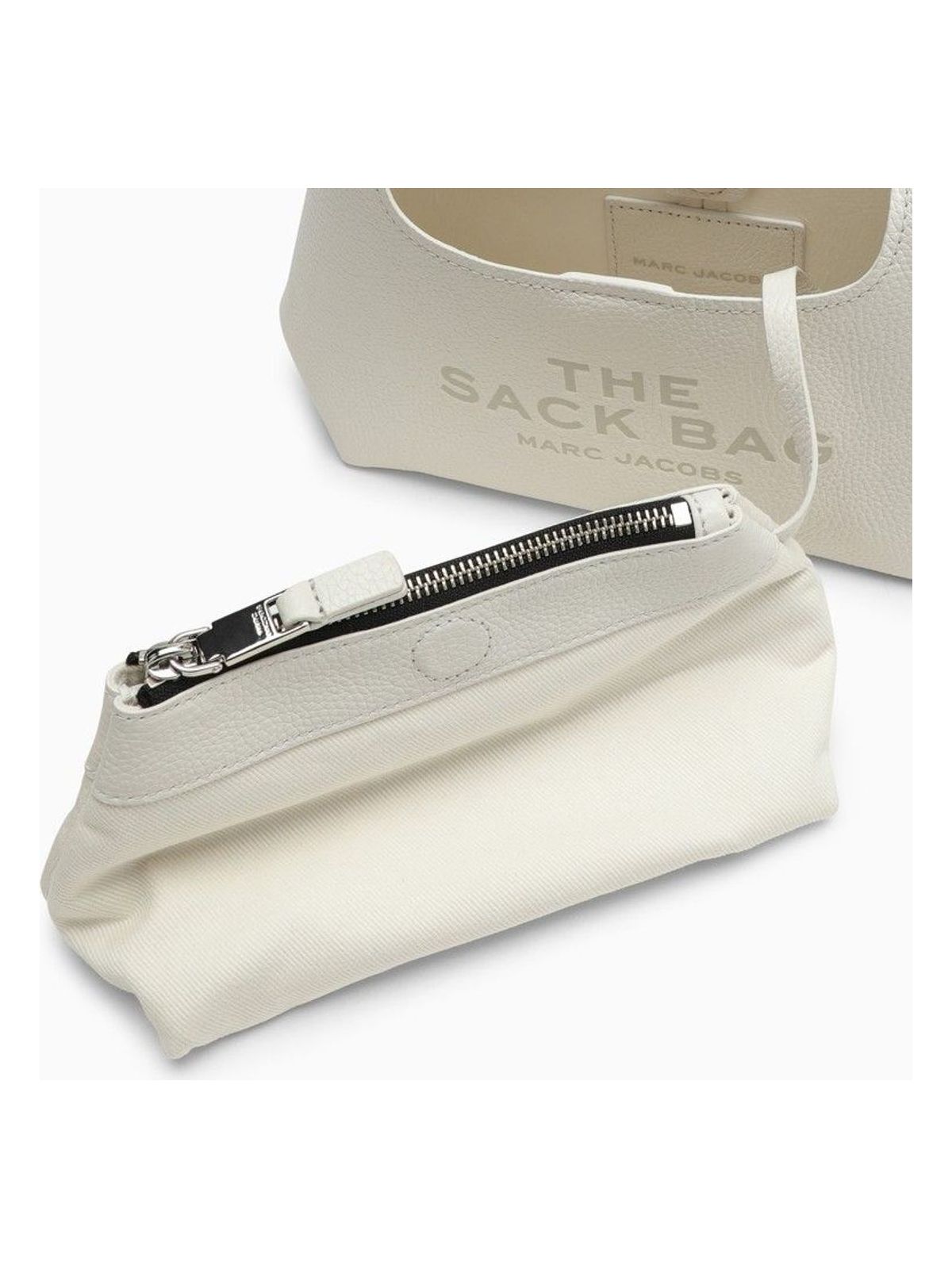 THE MINI SACK WHITE LEATHER BAG