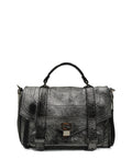 Medium PS1 Leather Shoulder Bag Metallic Silver