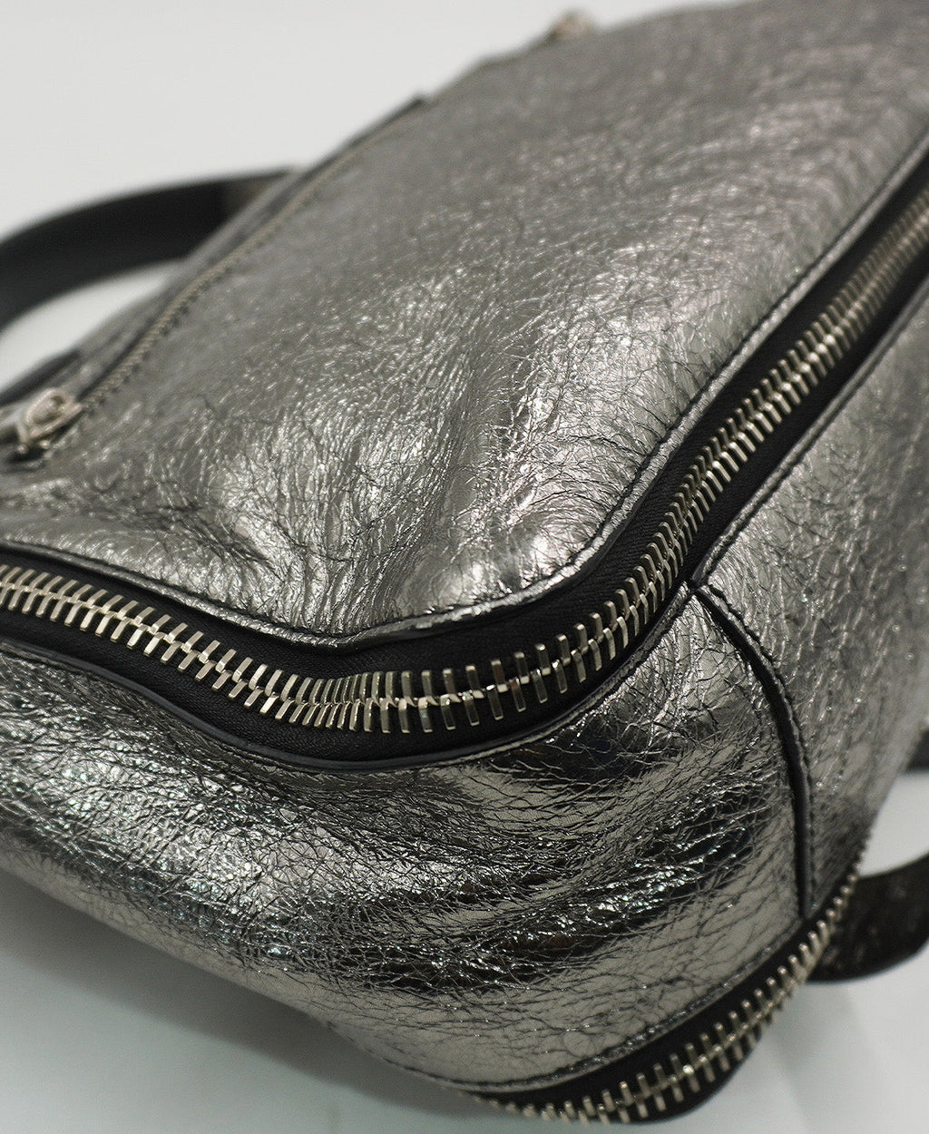 Medium PS1 Leather Shoulder Bag Metallic Silver