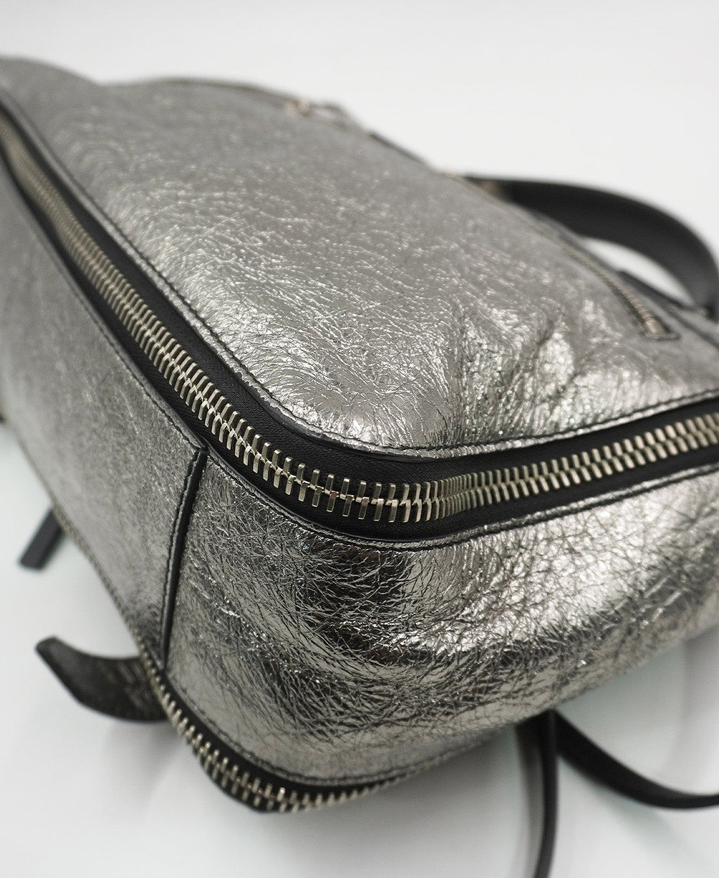 Medium PS1 Leather Shoulder Bag Metallic Silver
